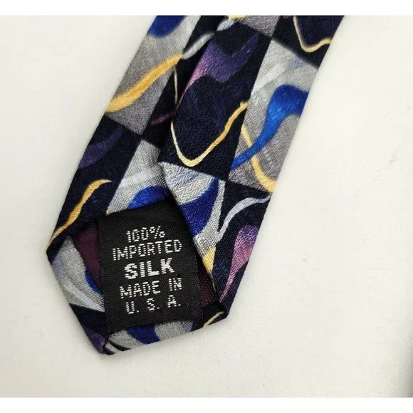 Lot of 2x J. GARCIA Men's Silk Necktie Warthog Glasses Limited Ed. Geometric - Picture 5 of 10